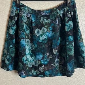 Aqua floral skirt